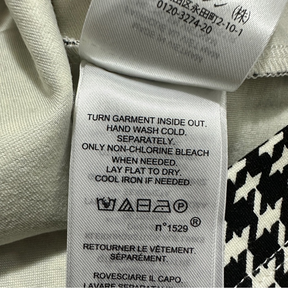 Lauren Ralph Lauren Top Tee Women's Medium Black White Blue Houndstooth Stretch - Picture 8 of 11